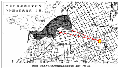 木舟の森遺跡周辺地図～「木舟の森遺跡二丈町文化財調査報告書第１２集」より